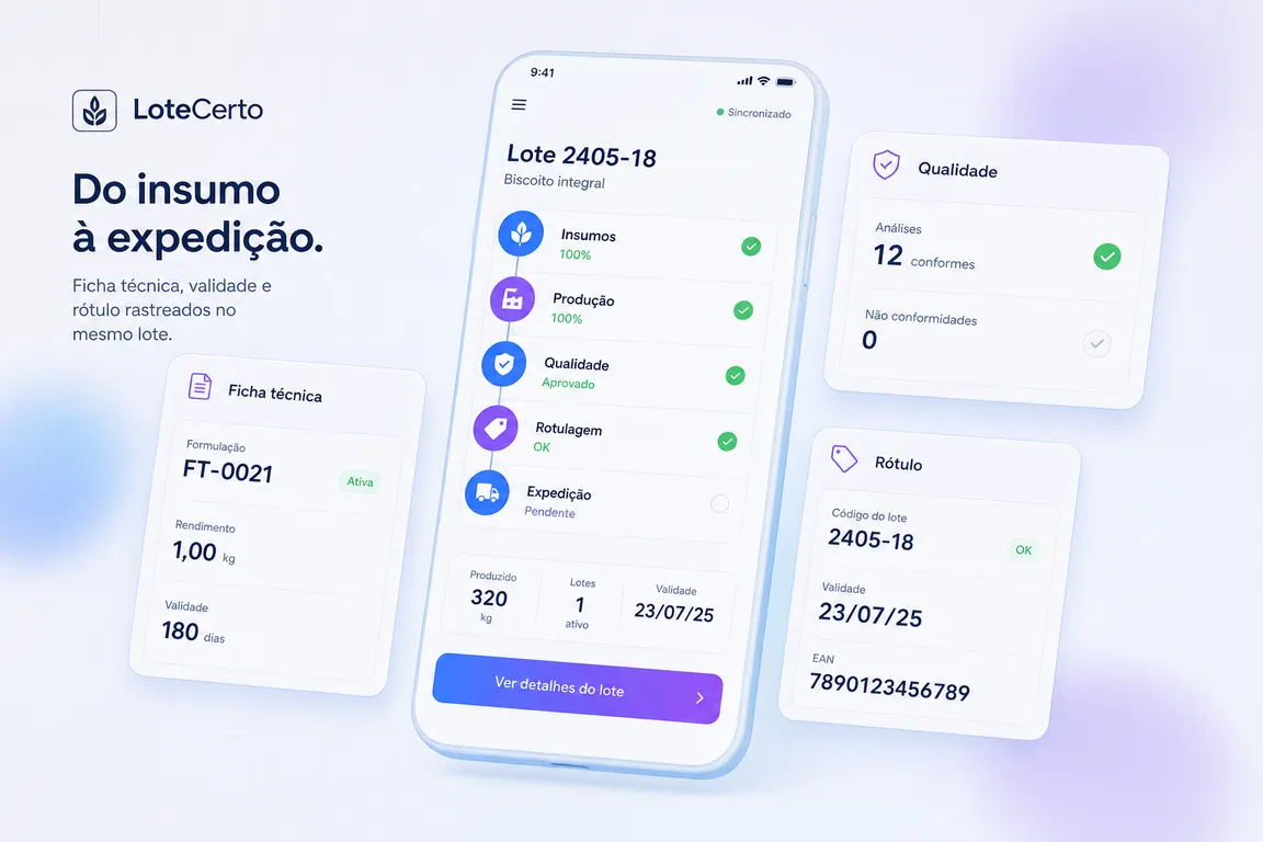 Conceito de app para indústria alimentícia: rastreio por lote